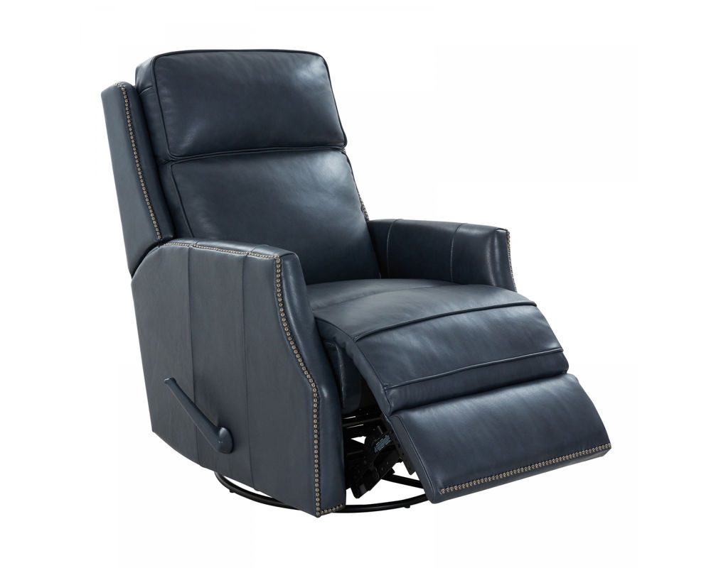 Aniston Tall Swivel Glider Recliner in Blue Sofas and Sectionals