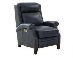 Barrett Leather Power Headrest Power Recliner (Navy Blue) In stock