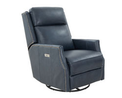 Cavill Swivel Glider Recliner w/Power Recline & Power Head Rest (Navy Blue) In stock