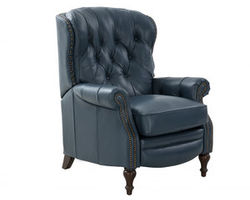 Kendall All Leather Recliner in Yale Blue