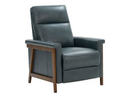 Lewiston All Leather Push Thru The Arms Recliner (Bluegray) In stock