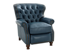 Presidential Leather Recliner on Yale Blue