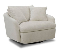 Boomer Large Swivel Chair w/ 2 Toss Pillows (Sand)