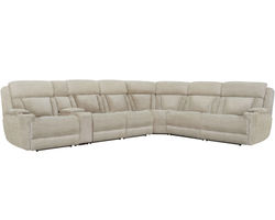 Dalton 6 Piece Power Reclining Sectional Fawn (In stock - Fast shipping)
