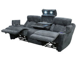 Dalton 89&quot; Power Headrest Power Reclining Sofa with Reading Light and Drop Down Console (Charcoal)