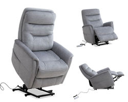 Gemini Power Lift Recliner with Articulating Headrest Silver (350 lbs.) In stock - Fast shipping
