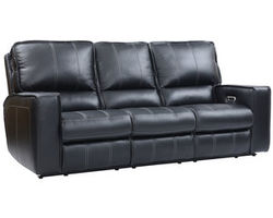 Rockford Power Headrest Power Triple Reclining Sofa (Black Leather)