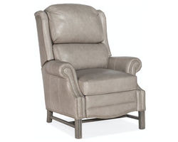 Alta High Leg Leather Reclining Lounger in Grey (In Stock)