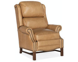 Alta High Leg Leather Reclining Lounger in Tan (In Stock)