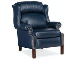 Chippendale Reclining Wing Chair (Navy) In Stock