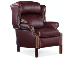 Chippendale Reclining Wing Chair (Burgundy) In Stock