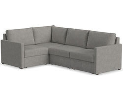 Flex 4 Seat Sectional with Narrow Track Arms - Performance Fabric - 7 Day Delivery (Pebble)