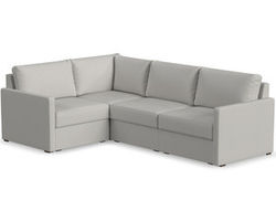 Flex 4 Seat Sectional with Narrow Track Arms - Performance Fabric - 7 Day Delivery (Frost)