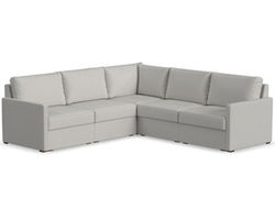 Flex 5 Seat Sectional with Narrow Track Arms - Performance Fabric - 7 Day Delivery (Frost)