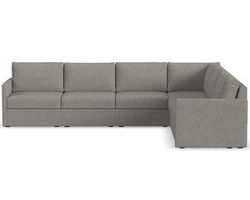 Flex 6 Seat Sectional with Narrow Track Arms - Performance Fabric - 7 Day Delivery (Pebble)