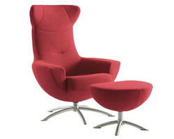 Baloo Swivel Rocking Chair and Ottoman in Strawberry (IN STOCK)