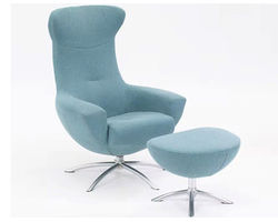 Baloo Swivel Rocking Chair and Ottoman in Blue (IN STOCK)
