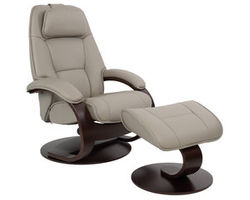 Admiral C Swivel Recliner and Ottoman (In Stock) Cement