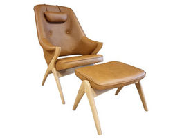 Bravo Chair and Ottoman (Cognac) In Stock