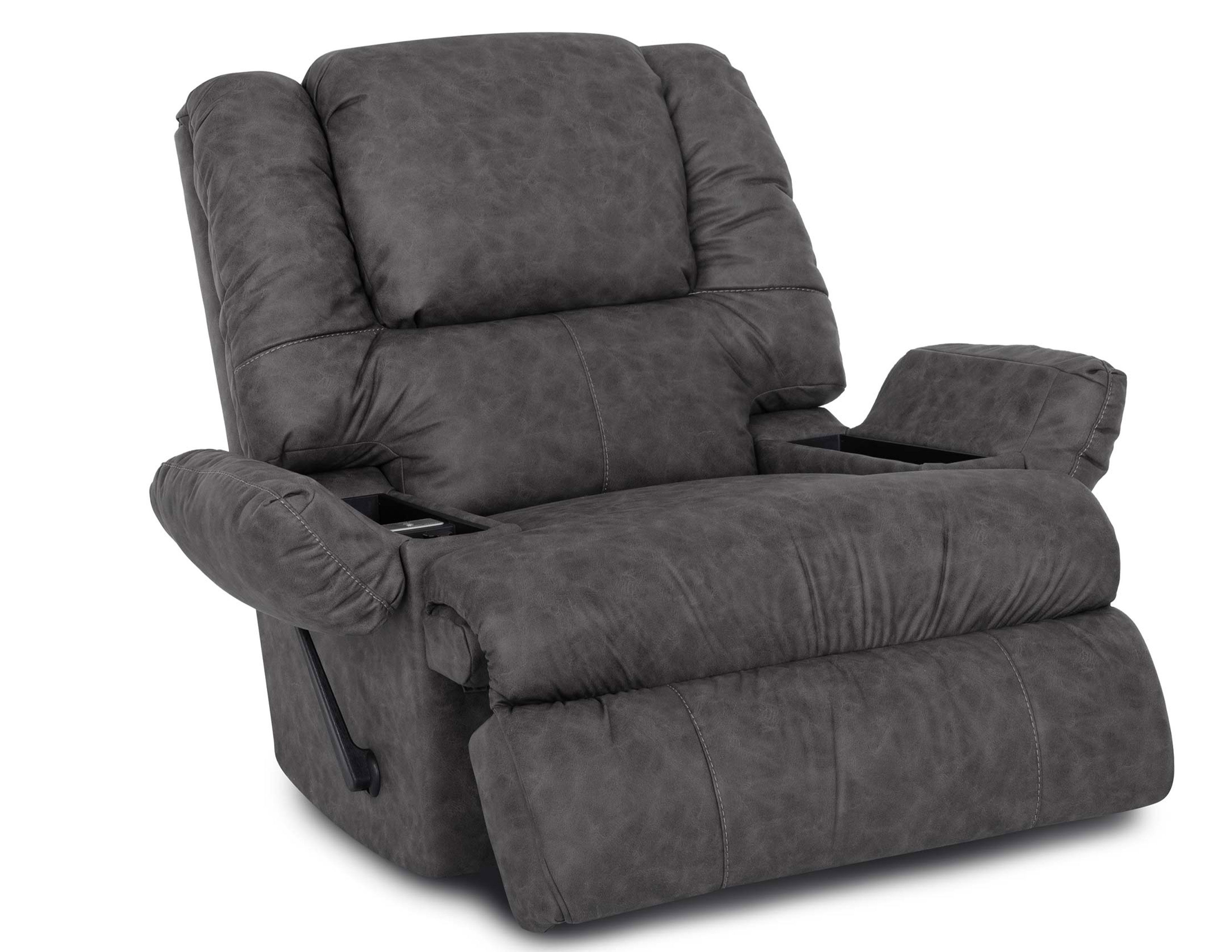 Clayton Rocker Recliner w Storage Arms Frosty Fridge Cupholder Massage Sofas and Sectionals