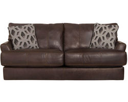Prato Top Grain Leather Touch 85&quot; Sofa (Includes pillows) Chocolate