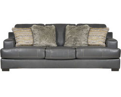 Marco 92&quot; Top Grain Leather Touch Sofa (Includes pillows) Gunmetal