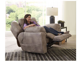 Flynn Power Recline - Power Headrest w/Lumbar Power Lay Flat Recliner w/Dual Heat & Massage