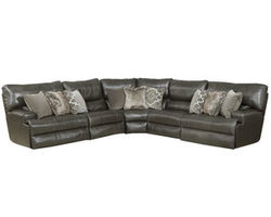 Como Top Grain Leather Touch Reclining Sectional (Color choices)
