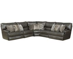 Como Top Grain Leather Touch Reclining Sectional (Color choices)