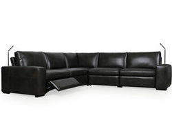 Clifford Leather Five Piece Sectional (Power Reclining Ends)