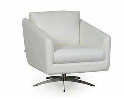 Jayden Leather Swivel Chair in White