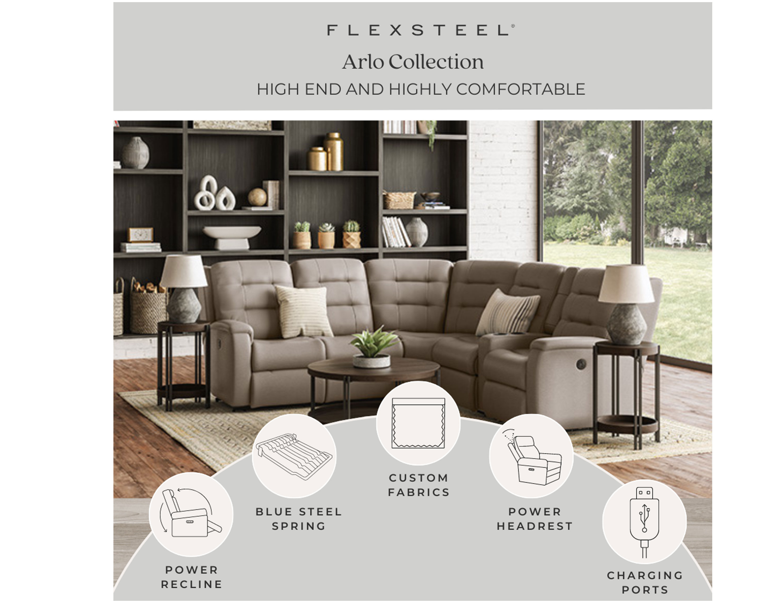 Flexsteel deals arlo sectional