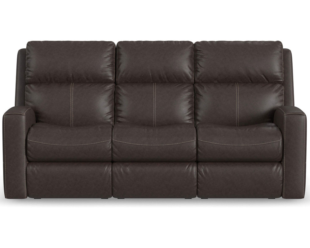 Score Zero Gravity Leather Power Reclining Sofa with Power Headrests ...
