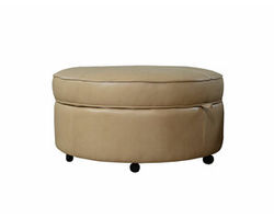 Auden Leather Oval Storage Ottoman (Colors available)