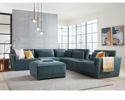 Shea 77646 Stationary Leather Sectional (100+ leathers)