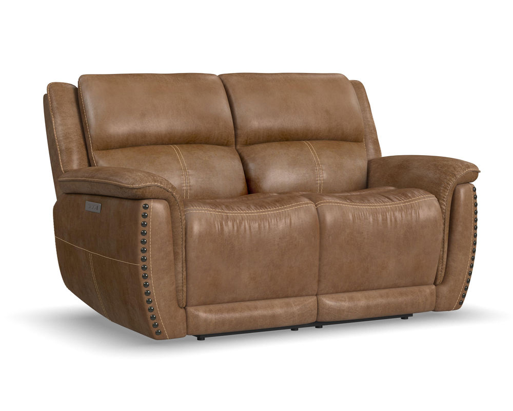 Montague Dual Power Headrest and Lumbar Support Recliner Chair in Genuine  Brown Leather