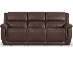 Beau 1011 Power Headrest Power Reclining Sofa (Chocolate faux leather fabric) 89"