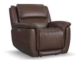 Beau 1011 Power Headrest Power Recliner (Chocolate faux leather fabric) 