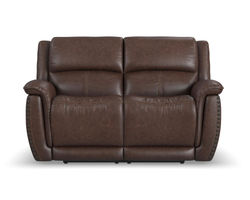 Beau 1011 Power Headrest Power Reclining Loveseat (Chocolate faux leather fabric) 