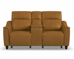 Walter 1125 Power Reclining Loveseat with Console &amp; Power Headrests (Honey leather) 76&quot;