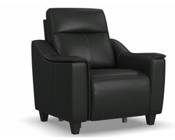 Walter 1125 Power Recliner with Power Headrest (Black leather)