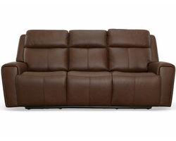 Barnett Power Reclining Sofa with Power Headrests and Lumbar (Chocolate leather) 87&quot;