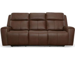 Barnett Power Reclining Sofa with Power Headrests and Lumbar (Chocolate leather) 87" - in stock