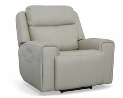 Barnett Power Recliner with Power Headrest and Lumbar (Ice leather)