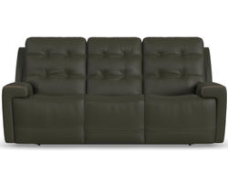 Iris Power Reclining Sofa with Power Headrests (Chocolate leather)