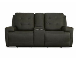 Iris Power Reclining Loveseat with Console &amp; Power Headrests (Chocolate leather)