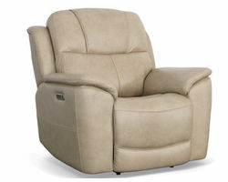Crew Power Recliner with Power Headrest &amp; Lumbar (Tan leather)