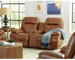 Arial Double Reclining Leather Console Loveseat (+3 leathers)