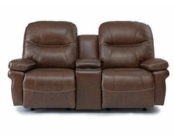 Leya Double Reclining Leather Console Loveseat (+3 leathers)