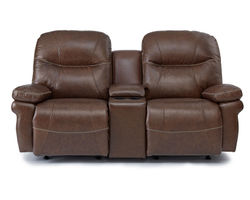 Leya Double Reclining Leather Console Loveseat (+3 leathers)